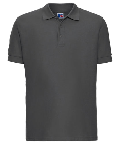 Tryck din logga på Piké från Russell Europe - Anpassa Ultimate Cotton Polo i färgen Silver för företag, föreningar och privatpersoner