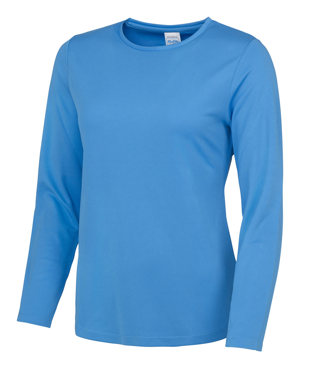 Tryck din logga på T-shirts från AWDis Just Cool - Anpassa Women's Long Sleeve Cool T i färgen Safir för företag, föreningar och privatpersoner