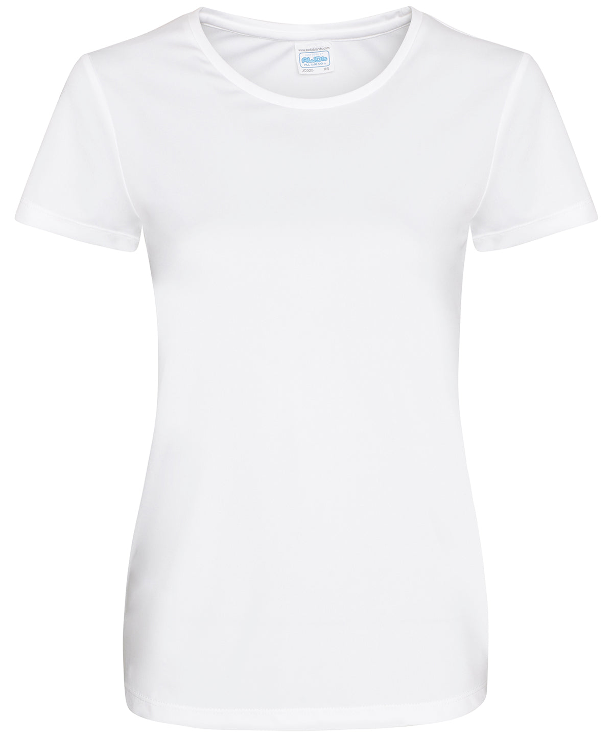 Tryck din logga på T-shirts från AWDis Just Cool - Anpassa Women's Cool Smooth T-Shirt i färgen Vit för företag, föreningar och privatpersoner