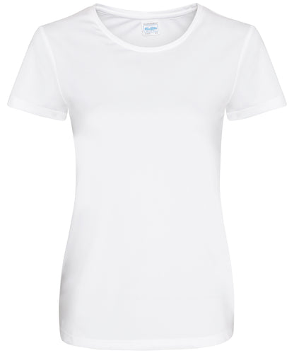 Tryck din logga på T-shirts från AWDis Just Cool - Anpassa Women's Cool Smooth T-Shirt i färgen Vit för företag, föreningar och privatpersoner