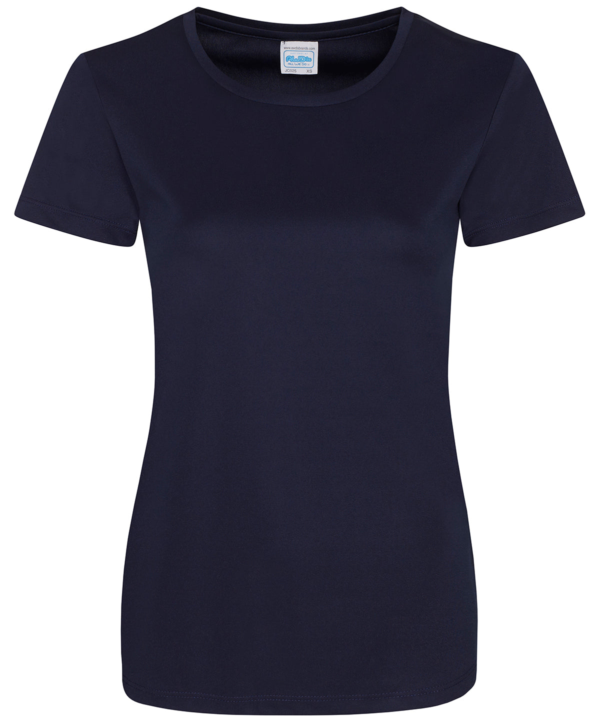 Tryck din logga på T-shirts från AWDis Just Cool - Anpassa Women's Cool Smooth T-Shirt i färgen Marinblå för företag, föreningar och privatpersoner