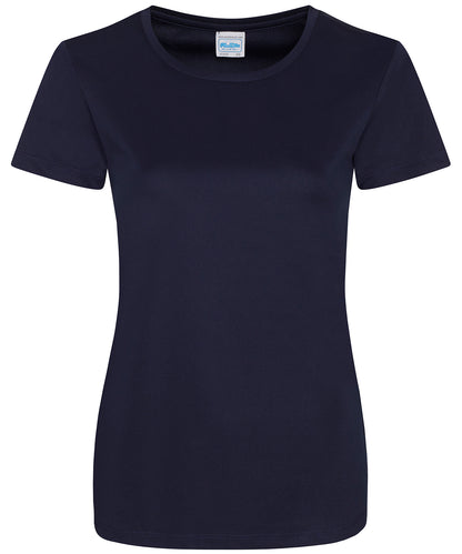 Tryck din logga på T-shirts från AWDis Just Cool - Anpassa Women's Cool Smooth T-Shirt i färgen Marinblå för företag, föreningar och privatpersoner