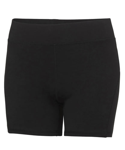Tryck din logga på Shorts från AWDis Just Cool - Anpassa Coola träningsshorts för damer i färgen Svart för företag, föreningar och privatpersoner