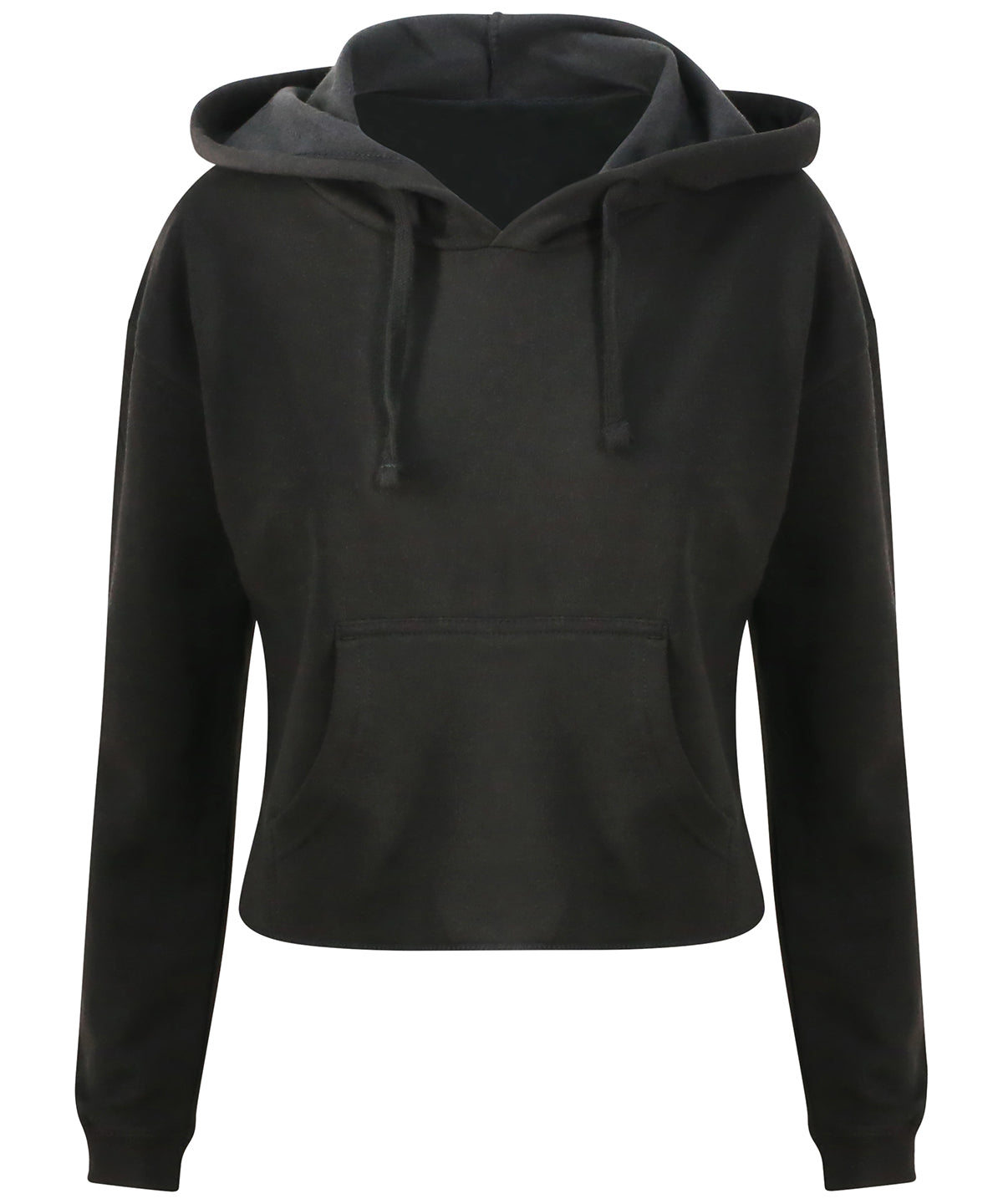 Tryck din logga på Hoodies från AWDis Just Hoods - Anpassa AWDis Just Hoods - Croppad Dam Hoodie i färgen Svart för företag, föreningar och privatpersoner