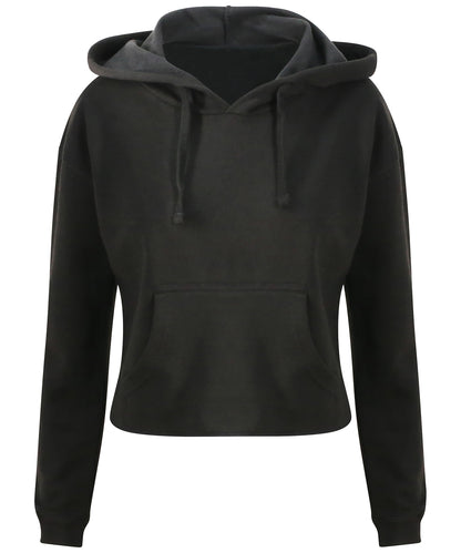 Tryck din logga på Hoodies från AWDis Just Hoods - Anpassa AWDis Just Hoods - Croppad Dam Hoodie i färgen Svart för företag, föreningar och privatpersoner