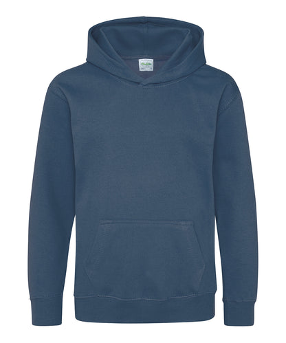 Tryck din logga på Hoodies från AWDis Just Hoods - Anpassa Luvtröja för barn i färgen Mörkblå för företag, föreningar och privatpersoner