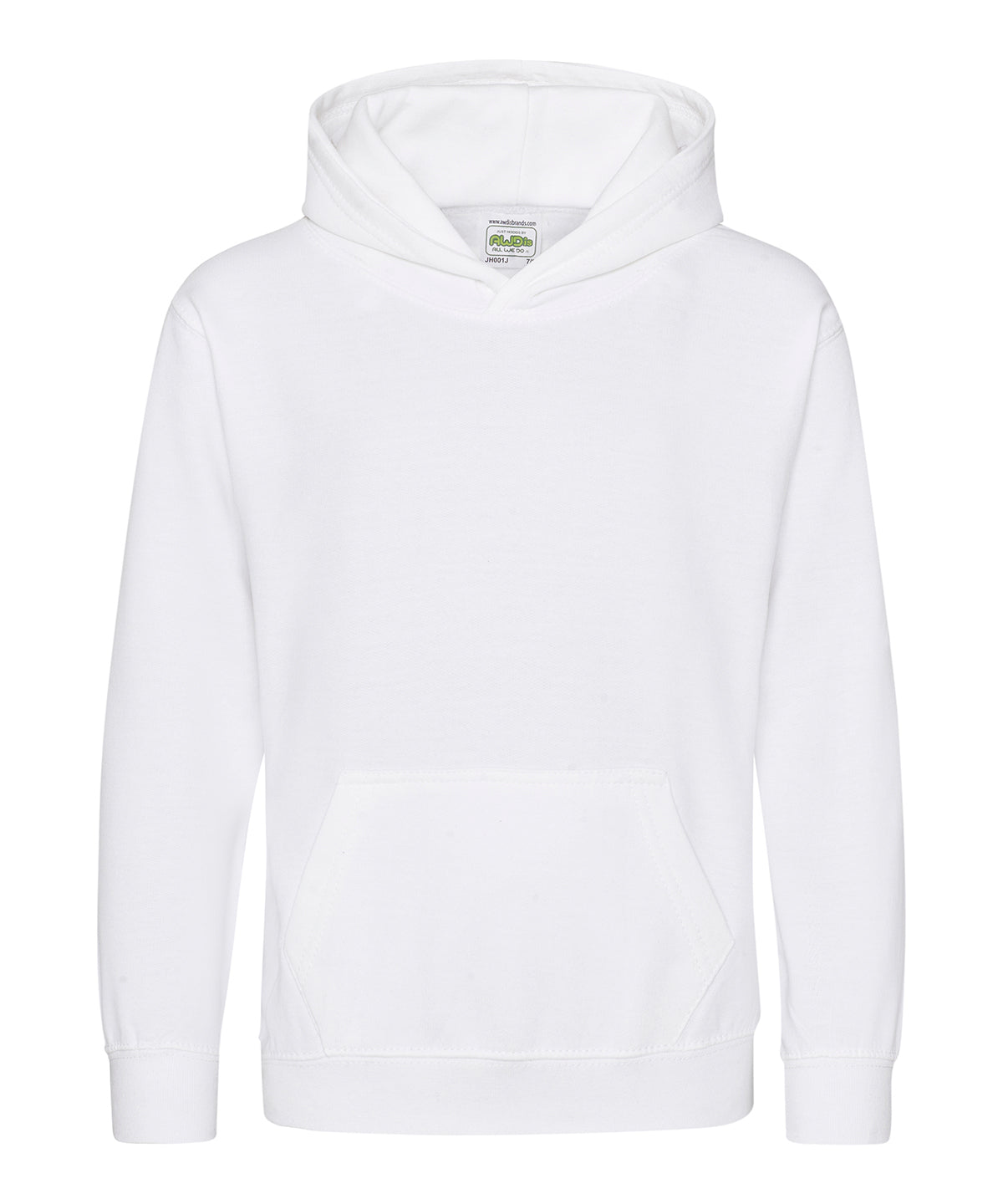 Tryck din logga på Hoodies från AWDis Just Hoods - Anpassa Luvtröja för barn i färgen Vit för företag, föreningar och privatpersoner