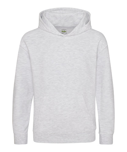 Tryck din logga på Hoodies från AWDis Just Hoods - Anpassa Luvtröja för barn i färgen Ljusgrå för företag, föreningar och privatpersoner