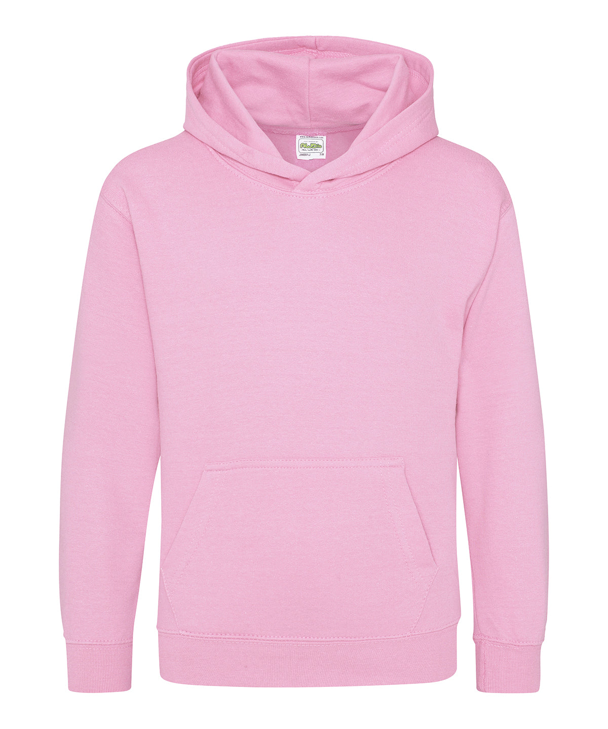 Tryck din logga på Hoodies från AWDis Just Hoods - Anpassa Luvtröja för barn i färgen Ljusrosa för företag, föreningar och privatpersoner