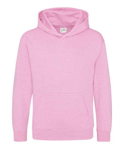 Tryck din logga på Hoodies från AWDis Just Hoods - Anpassa Luvtröja för barn i färgen Ljusrosa för företag, föreningar och privatpersoner