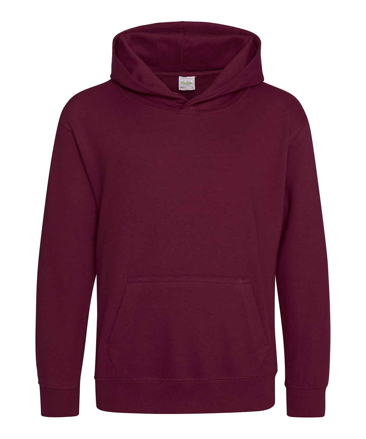 Tryck din logga på Hoodies från AWDis Just Hoods - Anpassa Luvtröja för barn i färgen Burgundy för företag, föreningar och privatpersoner