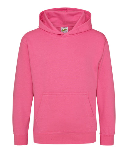 Tryck din logga på Hoodies från AWDis Just Hoods - Anpassa Luvtröja för barn i färgen Mellanrosa för företag, föreningar och privatpersoner
