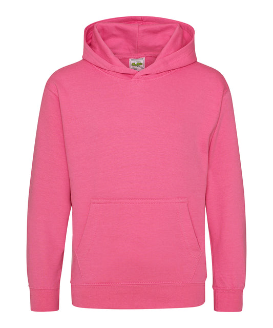 Tryck din logga på Hoodies från AWDis Just Hoods - Anpassa Luvtröja för barn i färgen Mellanrosa för företag, föreningar och privatpersoner