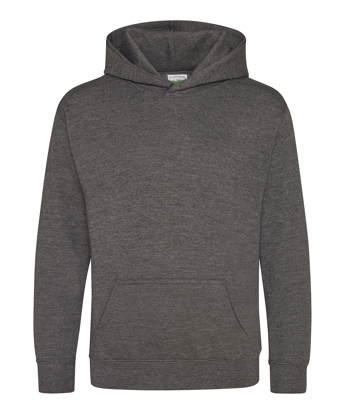 Tryck din logga på Hoodies från AWDis Just Hoods - Anpassa Luvtröja för barn i färgen Mörkgrå för företag, föreningar och privatpersoner
