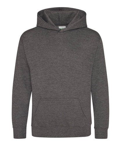Tryck din logga på Hoodies från AWDis Just Hoods - Anpassa Luvtröja för barn i färgen Mörkgrå för företag, föreningar och privatpersoner