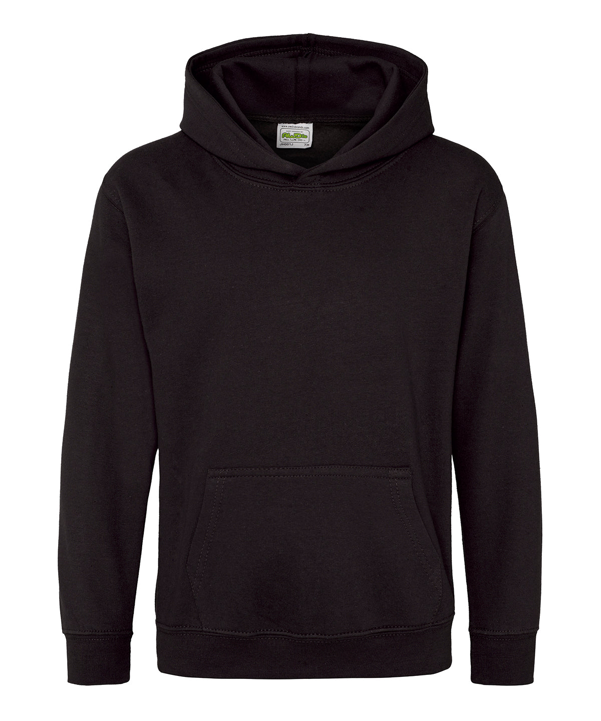 Tryck din logga på Hoodies från AWDis Just Hoods - Anpassa AWDis Just Hoods - Hoodie för barn i färgen Svart för företag, föreningar och privatpersoner