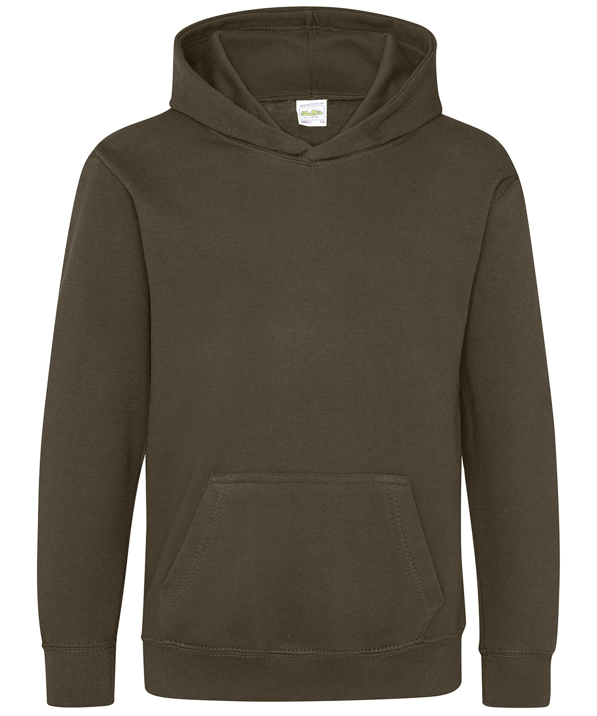 Tryck din logga på Hoodies från AWDis Just Hoods - Anpassa AWDis Just Hoods - Hoodie för barn i färgen Oliv för företag, föreningar och privatpersoner