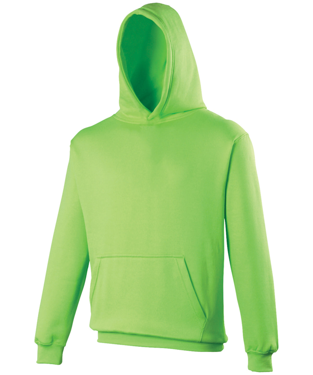 Tryck din logga på Hoodies från AWDis Just Hoods - Anpassa AWDis Just Hoods - Elektrisk Hoodie för barn i färgen Neon grön för företag, föreningar och privatpersoner