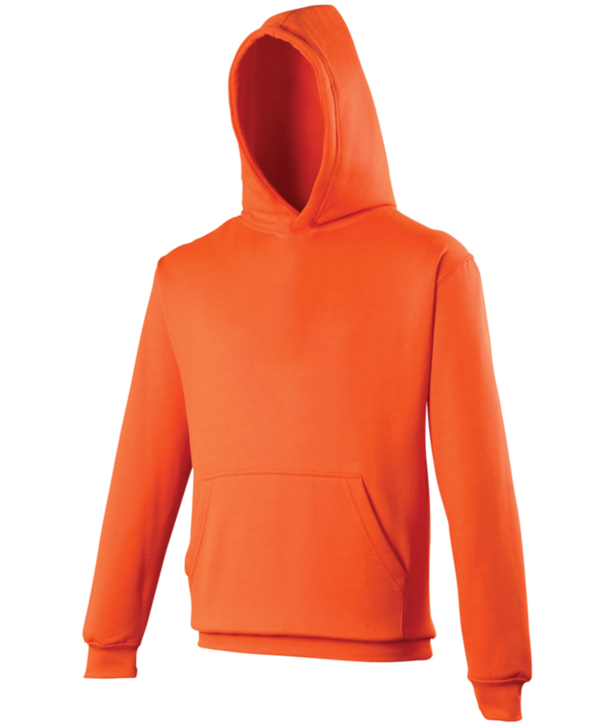 Tryck din logga på Hoodies från AWDis Just Hoods - Anpassa AWDis Just Hoods - Elektrisk Hoodie för barn i färgen Neon orange för företag, föreningar och privatpersoner