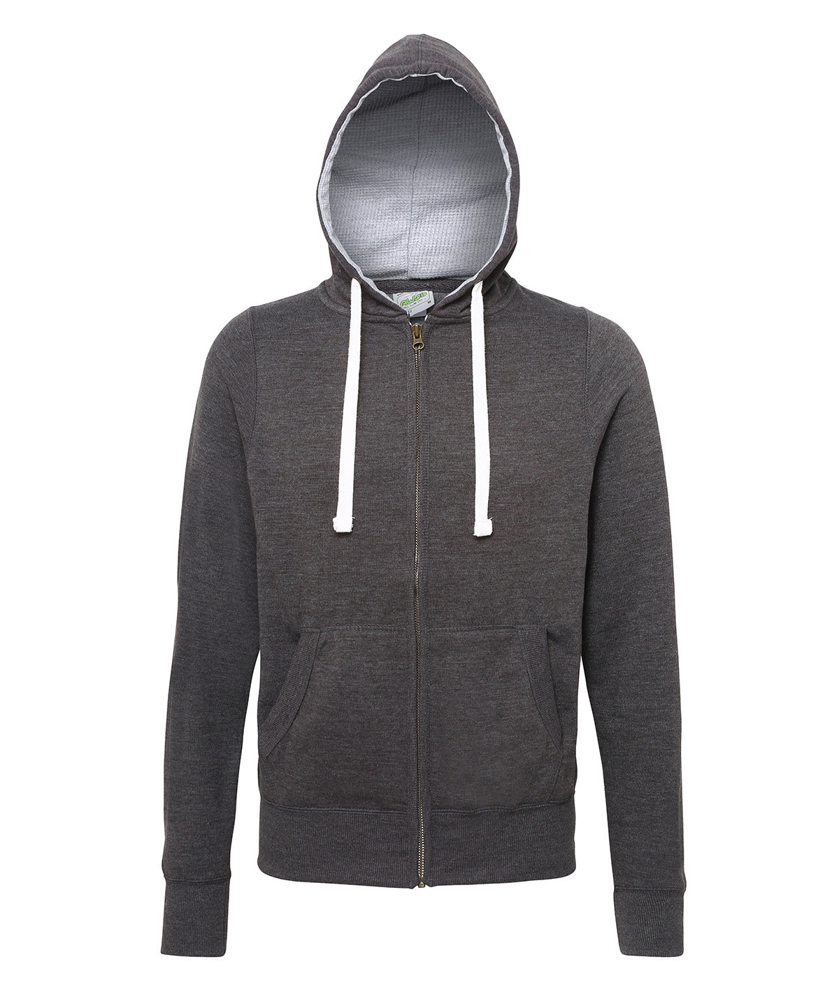 Tryck din logga på Hoodies från AWDis Just Hoods - Anpassa AWDis Just Hoods - Grovmaskig Zoodie i färgen Mörkgrå för företag, föreningar och privatpersoner