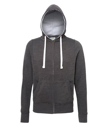 Tryck din logga på Hoodies från AWDis Just Hoods - Anpassa AWDis Just Hoods - Grovmaskig Zoodie i färgen Mörkgrå för företag, föreningar och privatpersoner