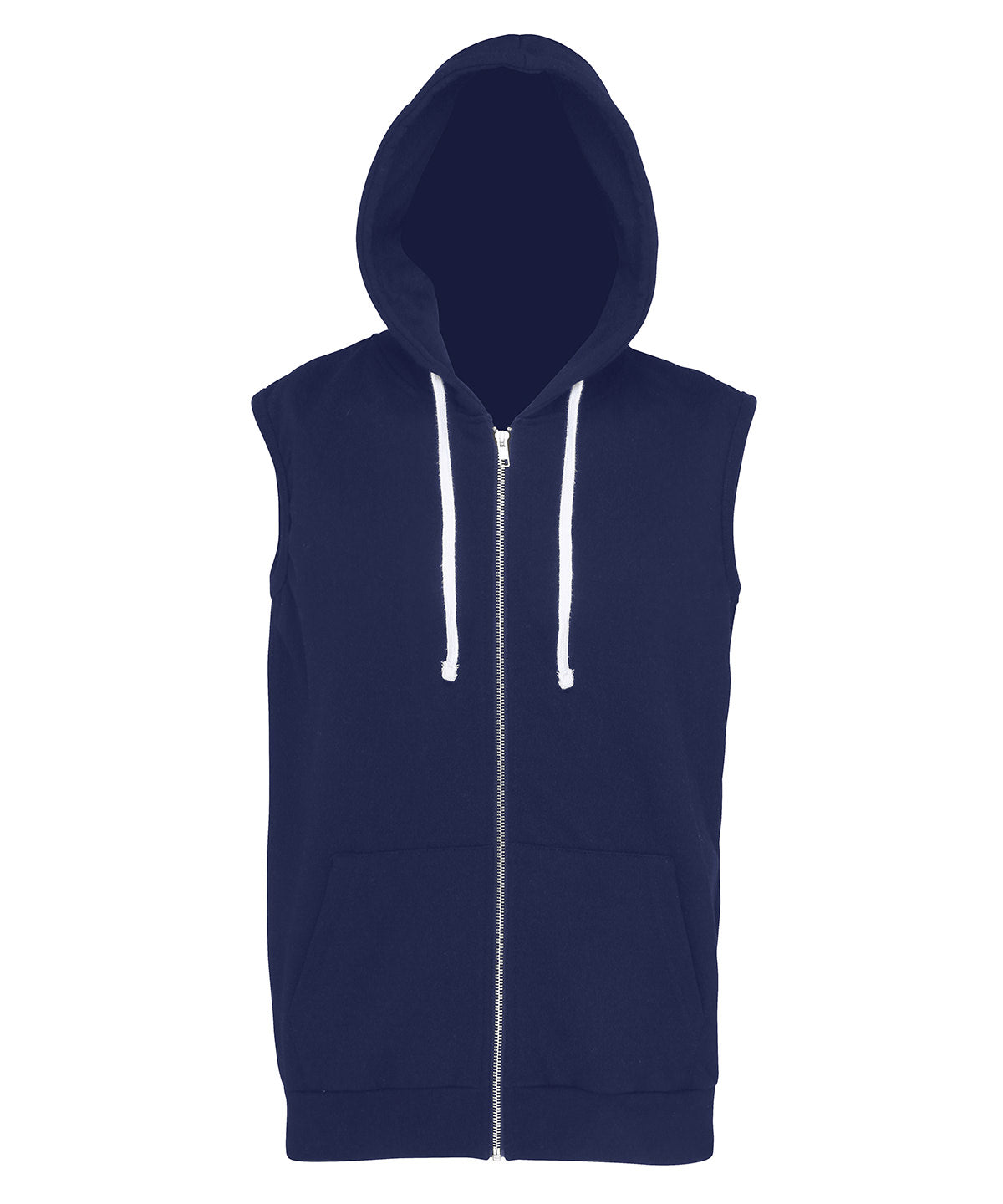 Tryck din logga på Hoodies från AWDis Just Hoods - Anpassa AWDis Just Hoods - Ärmlös Zoodie i färgen Marinblå för företag, föreningar och privatpersoner