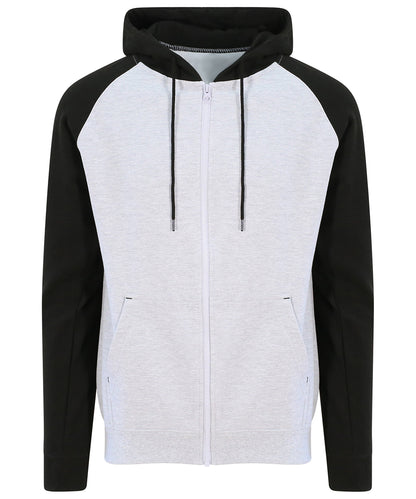Tryck din logga på Hoodies från AWDis Just Hoods - Anpassa AWDis Just Hoods - Baseball Zoodie i färgen Ljunggrå för företag, föreningar och privatpersoner