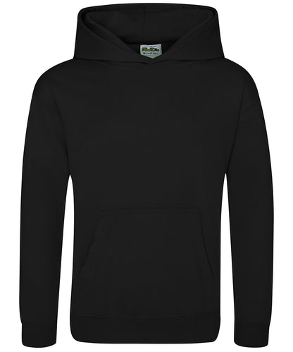 Tryck din logga på Hoodies från AWDis Just Hoods - Anpassa AWDis Just Hoods - Sporthoodie i Polyester för barn i färgen Svart för företag, föreningar och privatpersoner