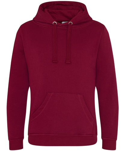 Tryck din logga på Hoodies från AWDis Just Hoods - Anpassa AWDis Just Hoods - Kraftig Hoodie i färgen Burgundy för företag, föreningar och privatpersoner