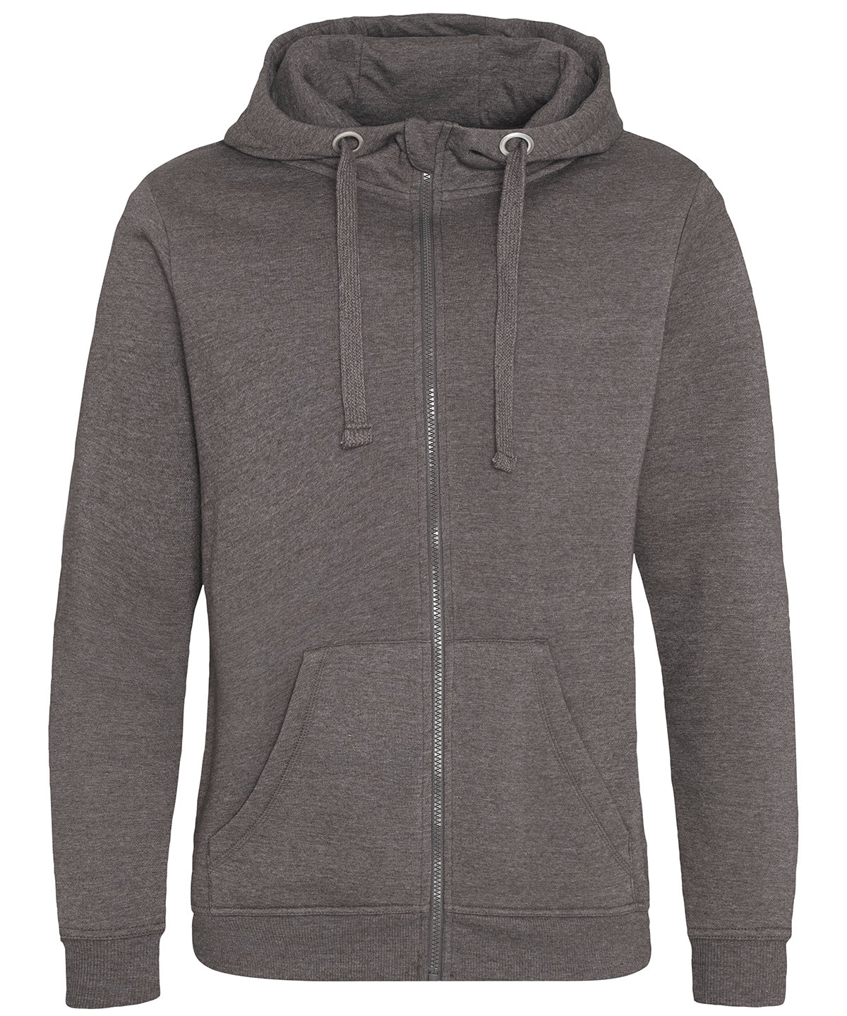 Tryck din logga på Hoodies från AWDis Just Hoods - Anpassa AWDis Just Hoods - Tungvikts Zoodie i färgen Mörkgrå för företag, föreningar och privatpersoner