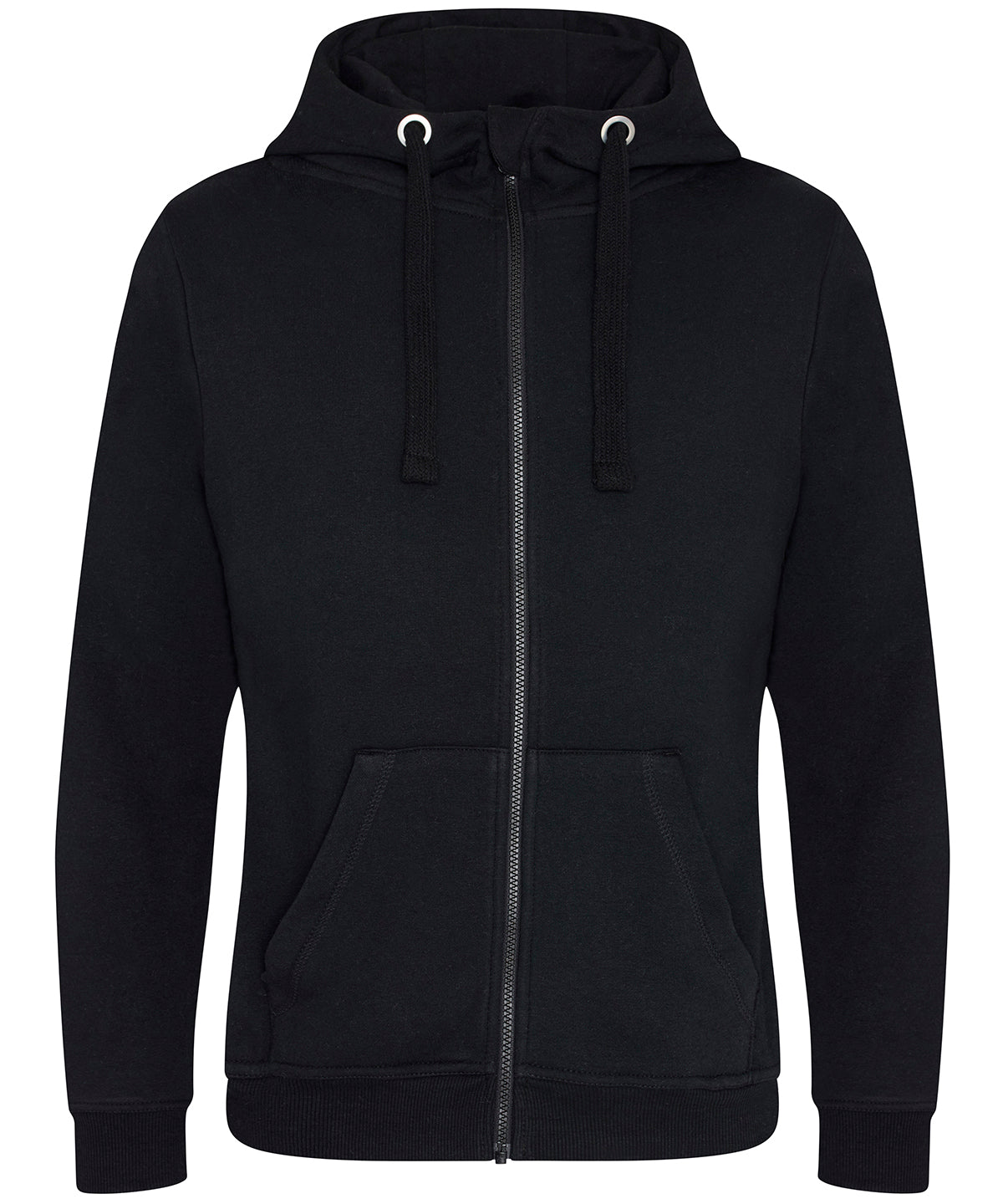 Tryck din logga på Hoodies från AWDis Just Hoods - Anpassa AWDis Just Hoods - Tungvikts Zoodie i färgen Svart för företag, föreningar och privatpersoner