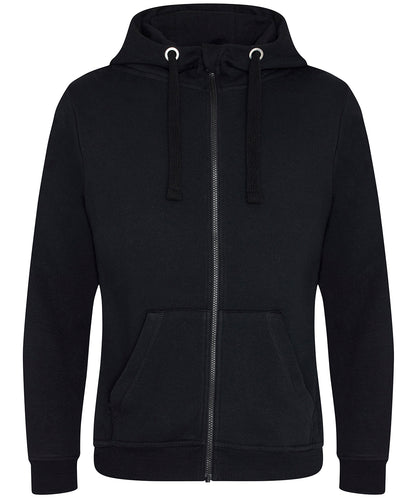 Tryck din logga på Hoodies från AWDis Just Hoods - Anpassa AWDis Just Hoods - Tungvikts Zoodie i färgen Svart för företag, föreningar och privatpersoner