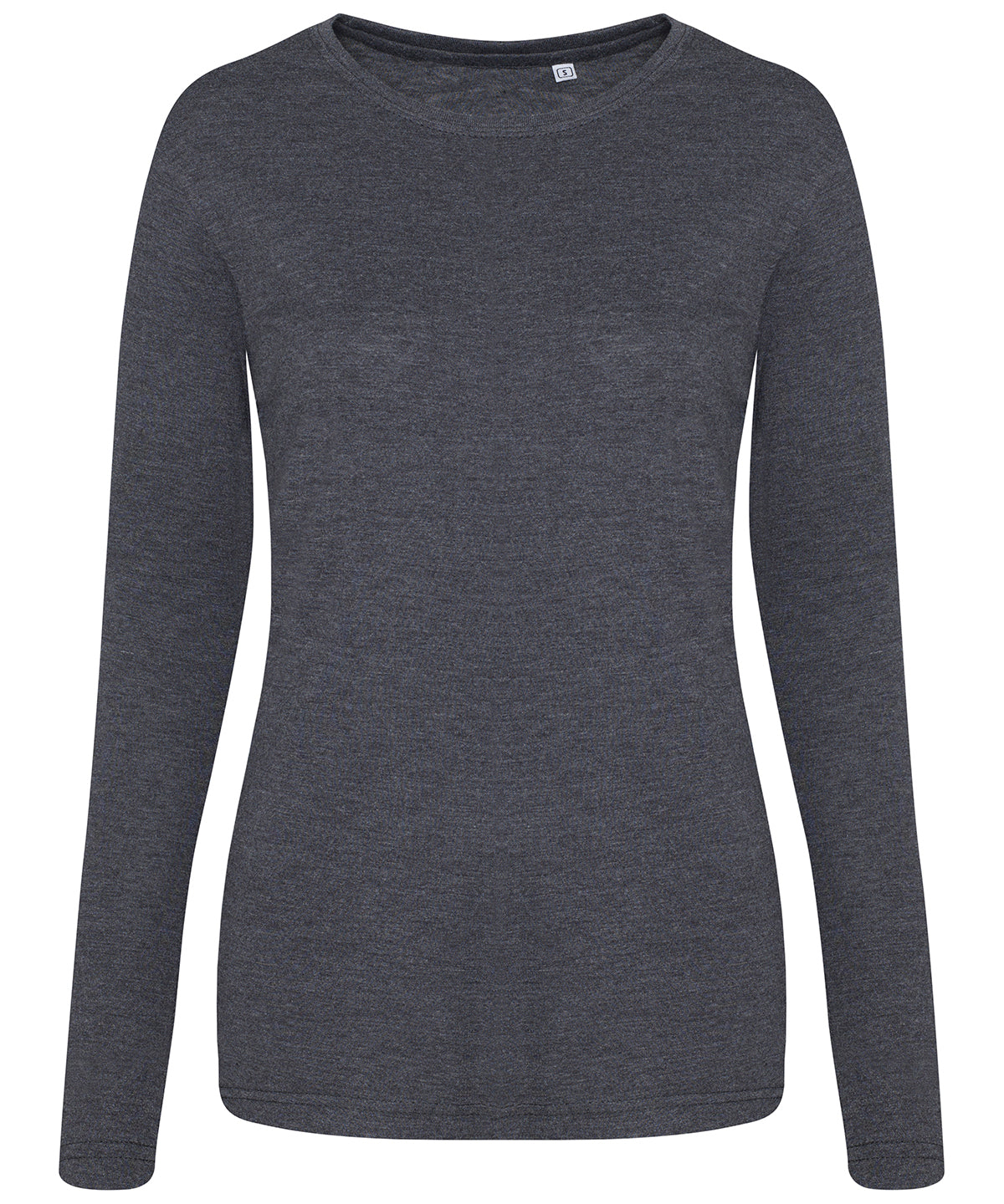 Tryck din logga på T-shirts från AWDis Just T's - Anpassa Ladies Long Sleeve Triblend T i färgen Mörkgrå för företag, föreningar och privatpersoner