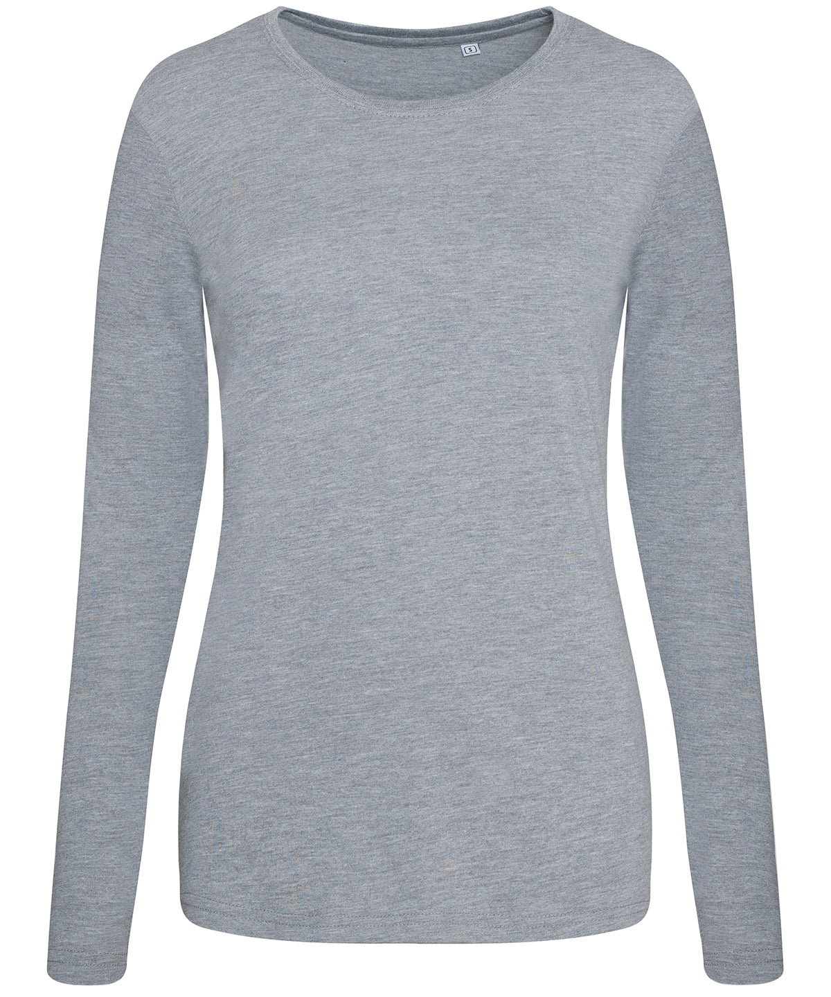 Tryck din logga på T-shirts från AWDis Just T's - Anpassa Ladies Long Sleeve Triblend T i färgen Ljunggrå för företag, föreningar och privatpersoner