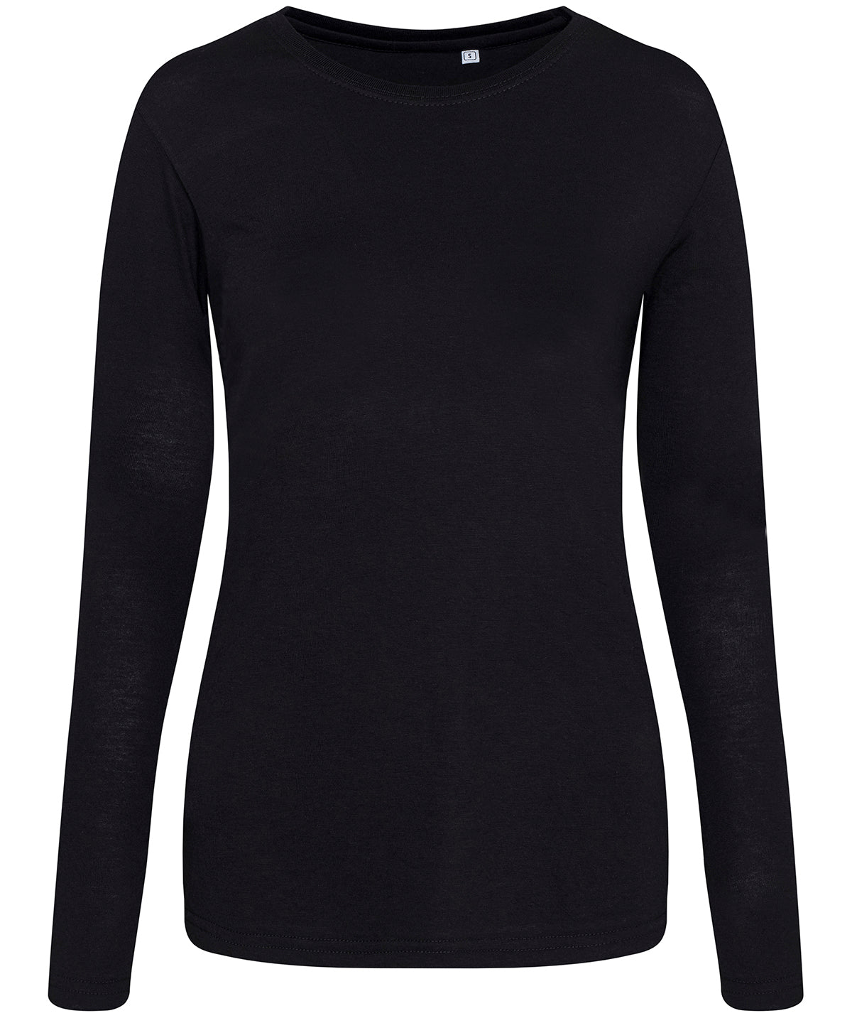 Tryck din logga på T-shirts från AWDis Just T's - Anpassa Ladies Long Sleeve Triblend T i färgen Svart för företag, föreningar och privatpersoner