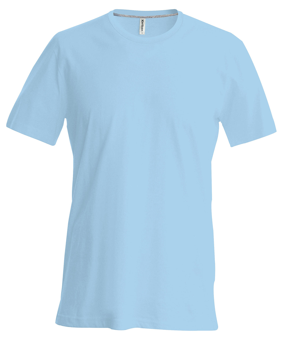 Tryck din logga på T-shirts från Kariban - Anpassa Short Sleeve Crew Neck T-shirt - Herr i färgen Himmelblå för företag, föreningar och privatpersoner