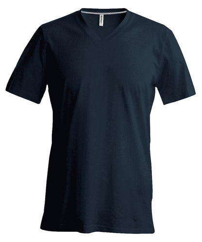 Tryck din logga på T-shirts från Kariban - Anpassa Short Sleeve V-Neck T-shirt - Herr i färgen Mörkgrå för företag, föreningar och privatpersoner