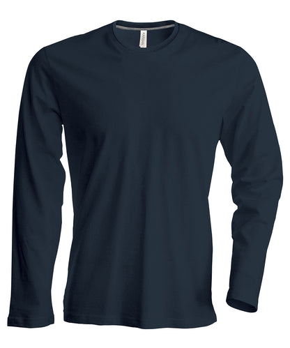 Tryck din logga på T-shirts från Kariban - Anpassa Long Sleeve Crew Neck T-shirt - Herr i färgen Mörkgrå för företag, föreningar och privatpersoner
