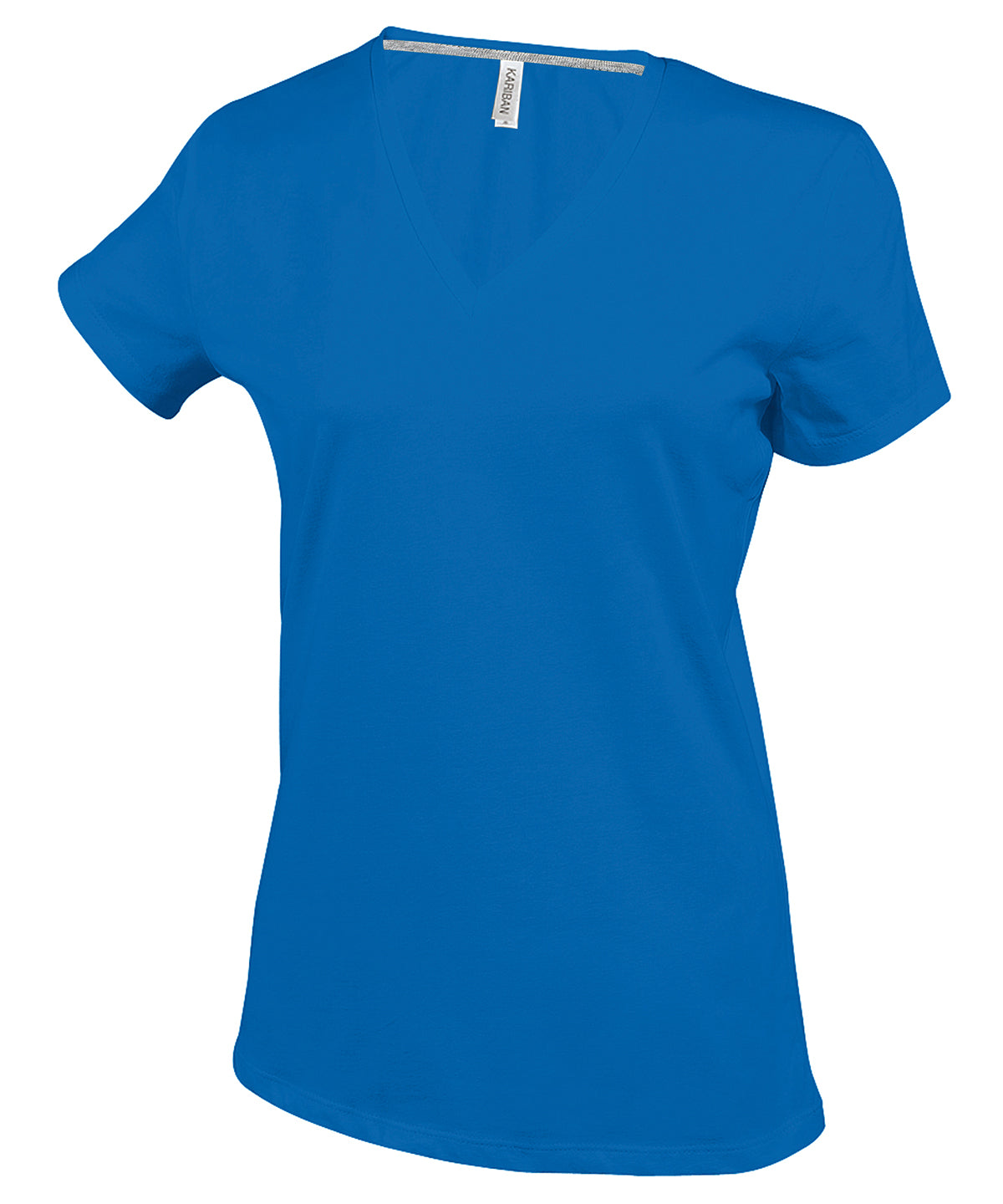 Tryck din logga på T-shirts från Kariban - Anpassa Short Sleeve V-neck T-shirt - Dam i färgen Royal för företag, föreningar och privatpersoner