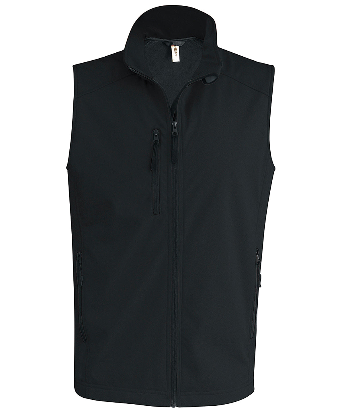 Tryck din logga på Termovästar från Kariban - Anpassa Bodywarmer i softshell i färgen Svart för företag, föreningar och privatpersoner