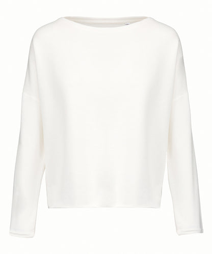 Tryck din logga på Sweatshirts från Kariban - Anpassa Kariban - Oversized Sweatshirt för Damer i färgen Off Vit för företag, föreningar och privatpersoner