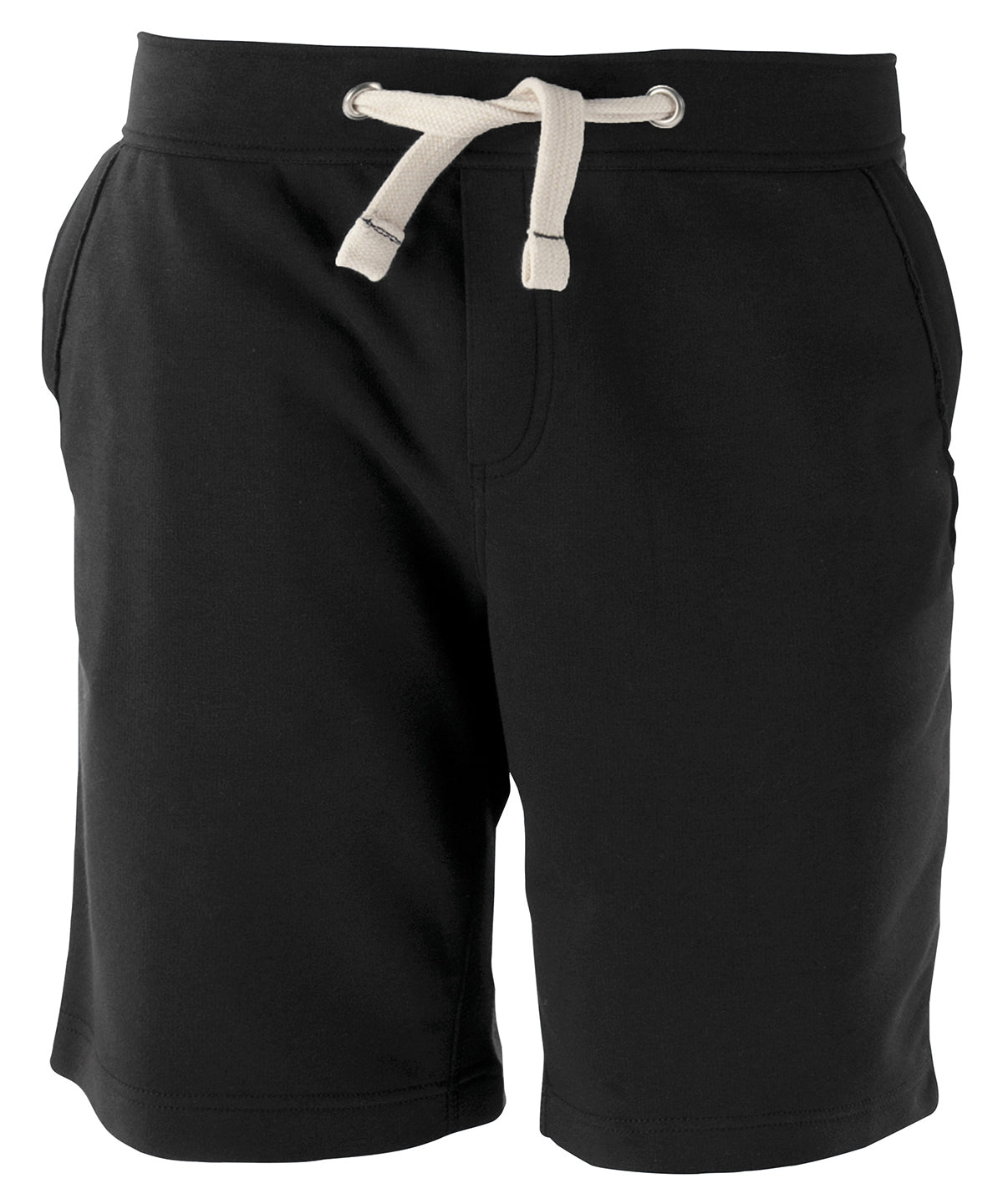 Tryck din logga på Shorts från Kariban - Anpassa Bermudashorts i fransk frotté, unisex i färgen Svart för företag, föreningar och privatpersoner