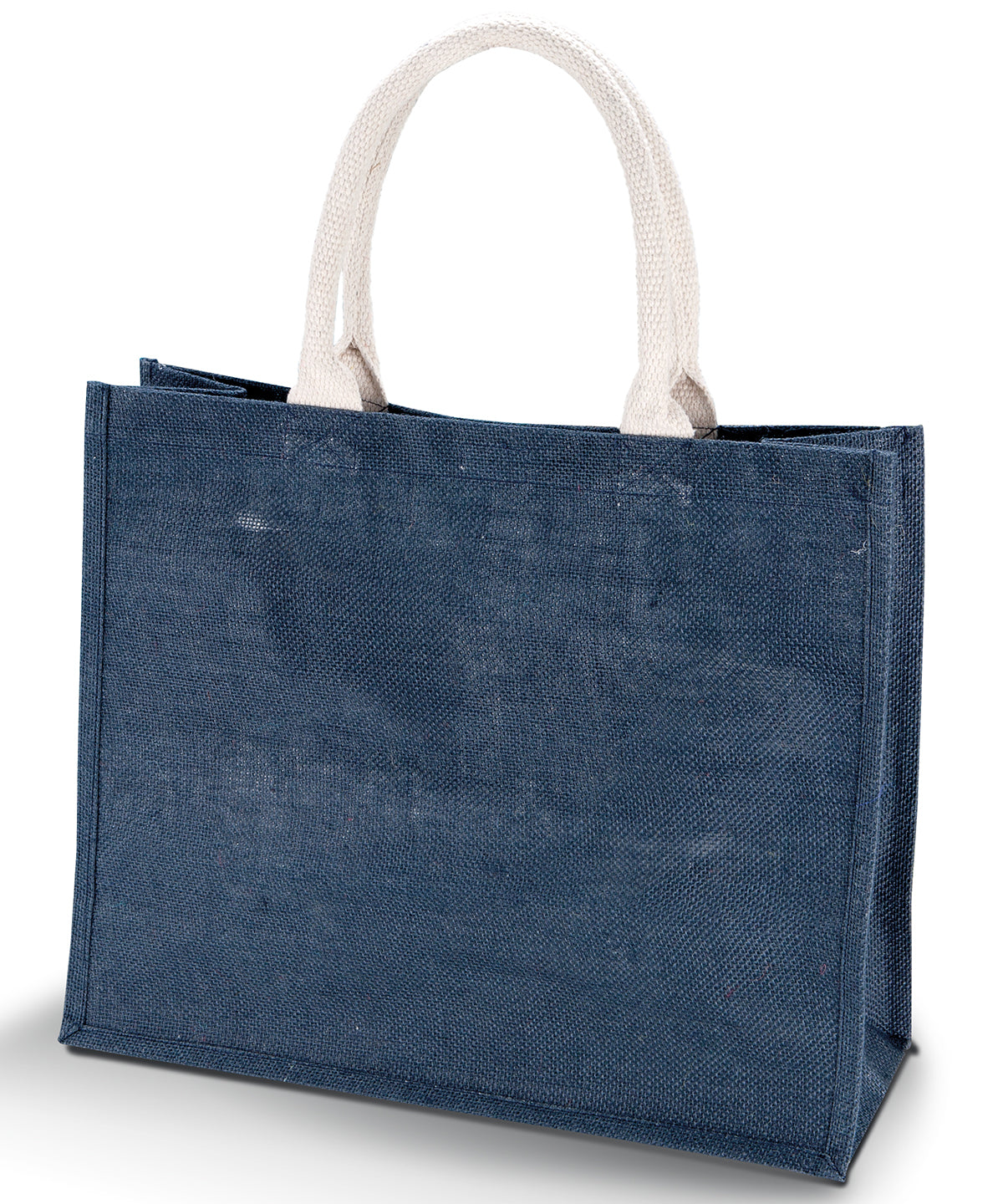 Tryck din logga på Väskor från KiMood - Anpassa Jute Beach Bag i färgen Marinblå One Size för företag, föreningar och privatpersoner