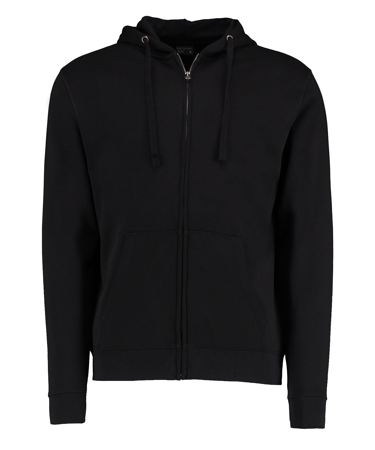 Tryck din logga på Hoodies från Kustom Kit - Anpassa Kustom Kit - Klassic Jacka med Huva och Dragkedja – Superwash® 60 (Långärmad) i färgen Svart för företag, föreningar och privatpersoner