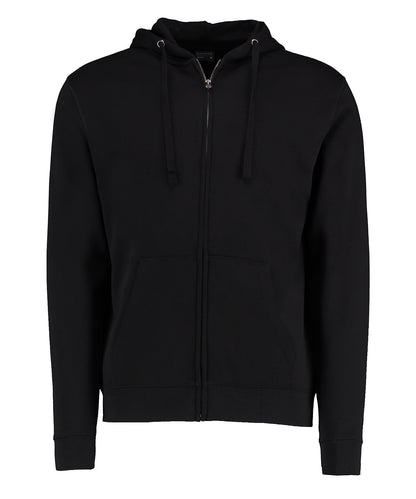 Tryck din logga på Hoodies från Kustom Kit - Anpassa Kustom Kit - Klassic Jacka med Huva och Dragkedja – Superwash® 60 (Långärmad) i färgen Svart för företag, föreningar och privatpersoner