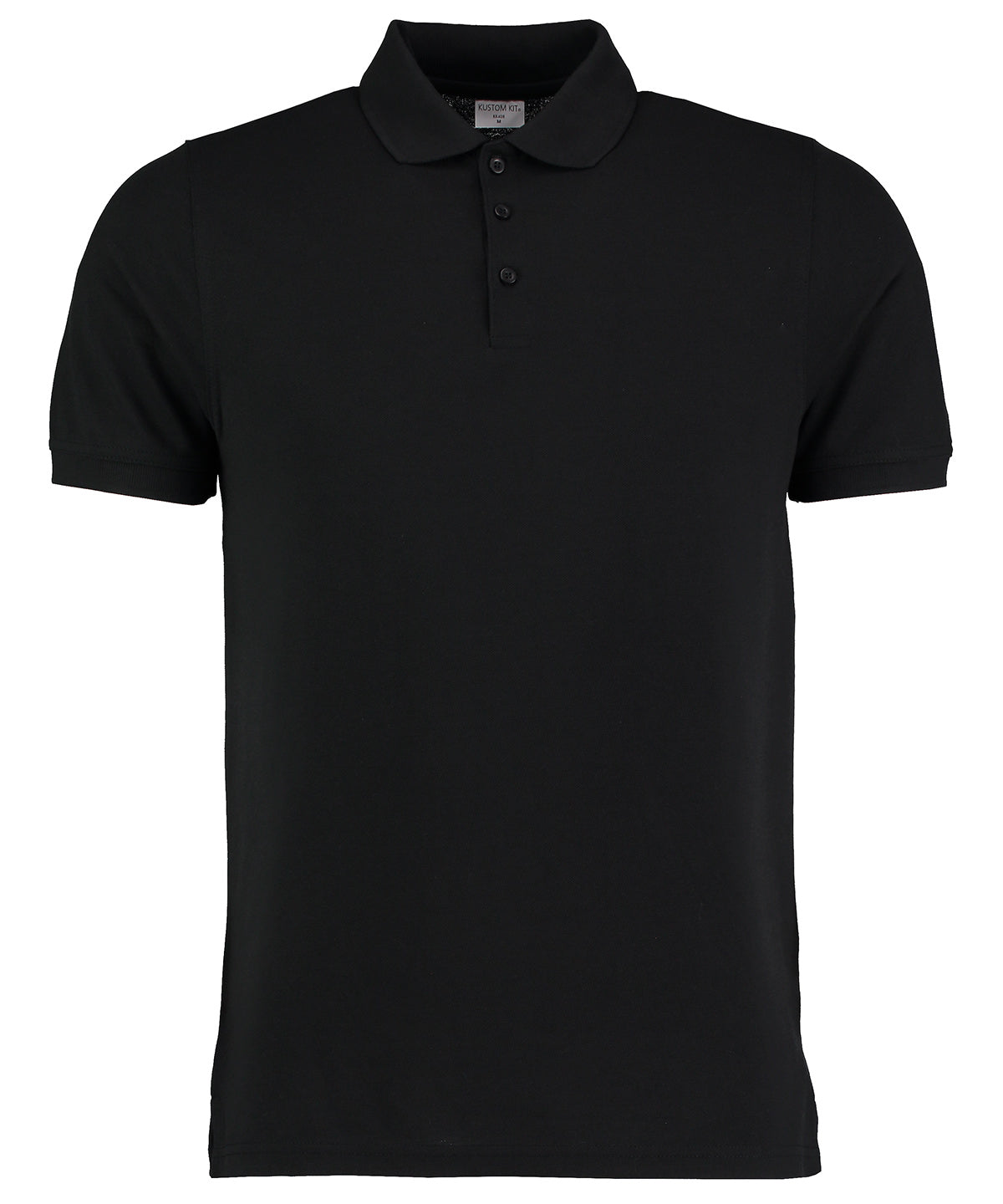 Tryck din logga på Piké från Kustom Kit - Anpassa Klassic Heavyweight Polo i färgen Svart för företag, föreningar och privatpersoner