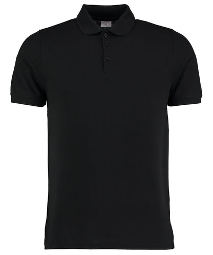 Tryck din logga på Piké från Kustom Kit - Anpassa Klassic Heavyweight Polo i färgen Svart för företag, föreningar och privatpersoner