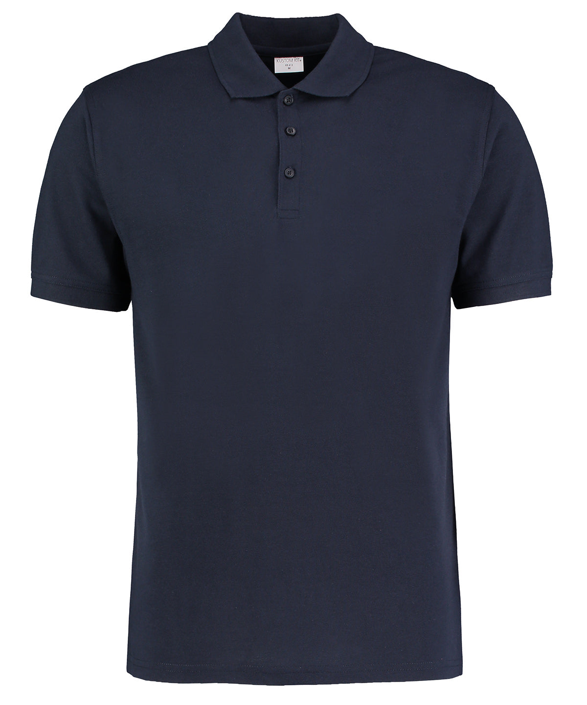 Tryck din logga på Piké från Kustom Kit - Anpassa Klassic Slim Fit Polo i färgen Marinblå för företag, föreningar och privatpersoner