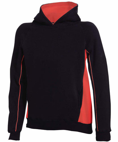 Tryck din logga på Hoodies från Finden & Hales - Anpassa Finden & Hales - Luvtröja med Pullover för Barn i färgen Svart för företag, föreningar och privatpersoner