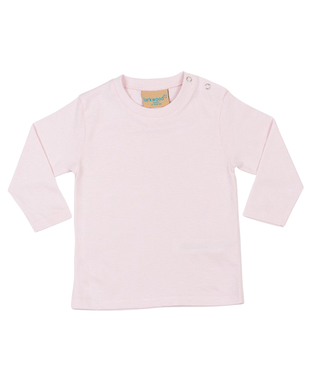 Tryck din logga på T-shirts från Larkwood - Anpassa Långärmad t-shirt i färgen Ljusrosa för företag, föreningar och privatpersoner